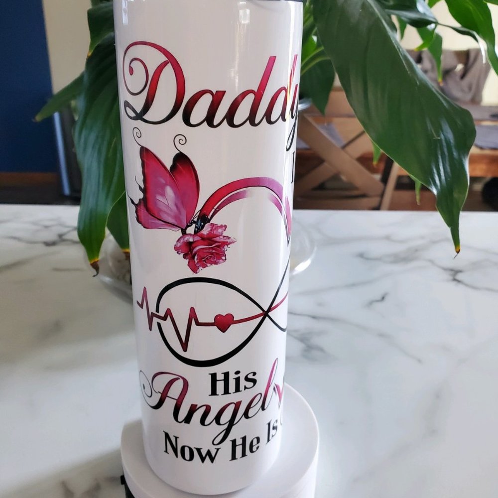 Daddy's Girl "Angel"  20oz Tumbler I Used to Be His Angel Now He Is Mine 🎉sale